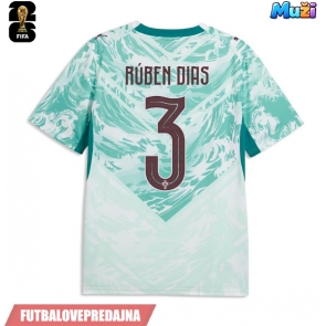 Lacne Muži Futbalové dres Portugalsko Ruben Dias #3 MS 2026 Krátky Rukáv - Preč